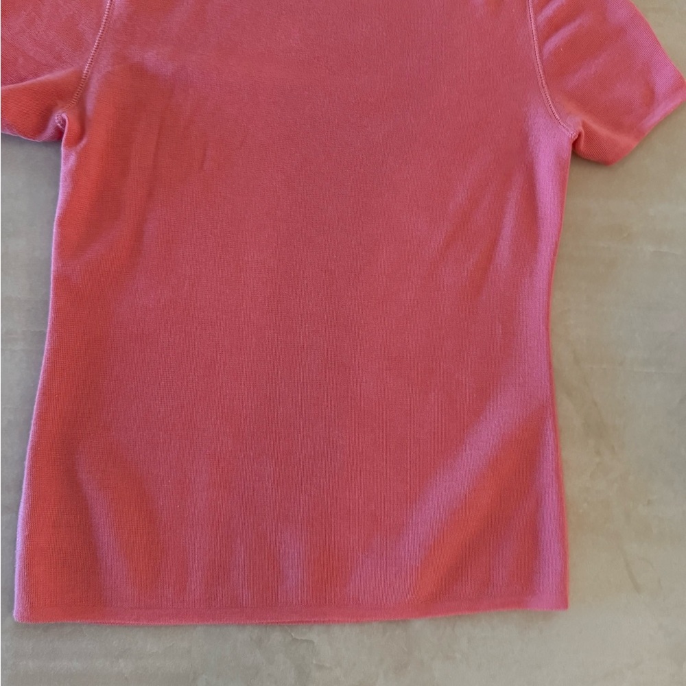 Akris Coral Pink Crew Neck Sweater - Picture 4 of 6